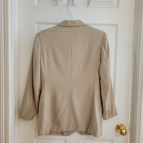 Vintage 80s 90s Braemar Petites beige wool blazer jacket 4 Petite - Picture 2 of 11